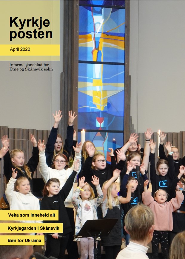 Framsida på kyrkjeposten påske 2022